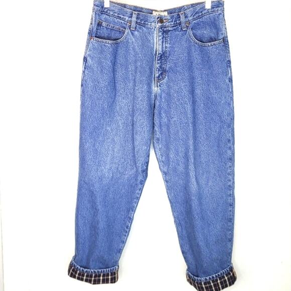 Vintage L.L. Bean Relaxed Fit Flannel Lined Jeans Size 36x30 - Picture 3 of 11